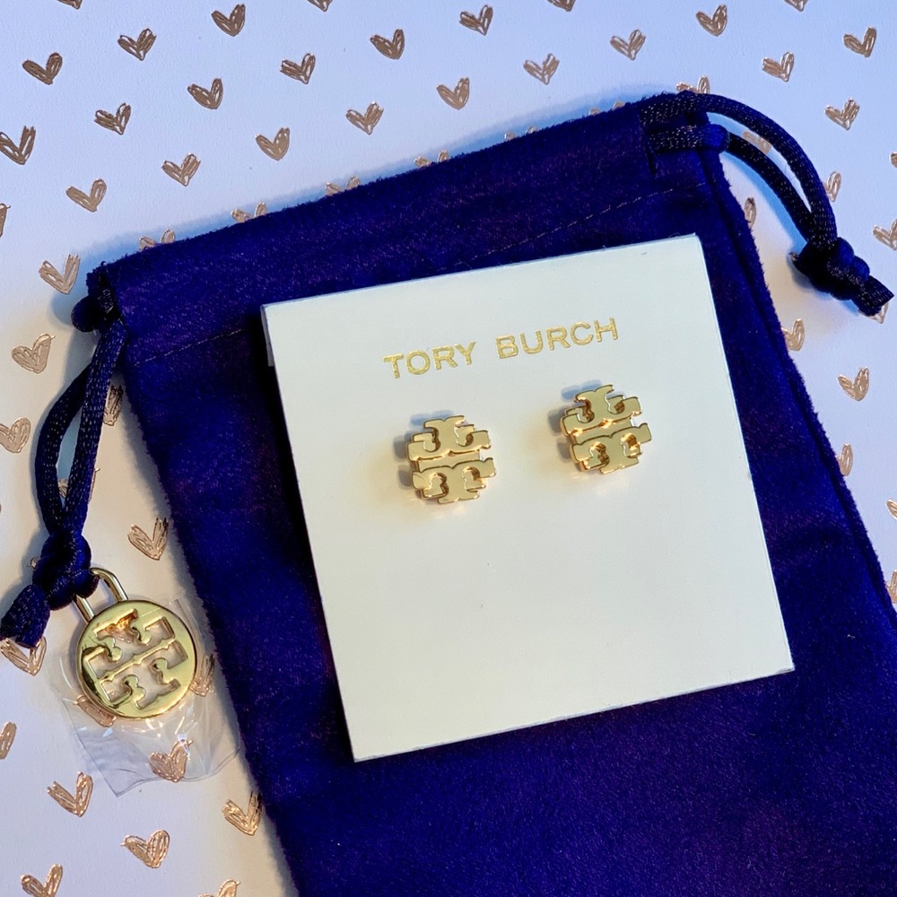 Small T Logo Stud Earrings